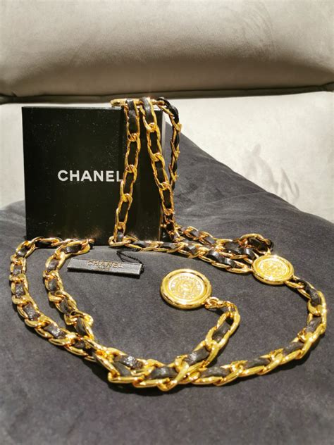 chanel vintage medallion chain link belt|Vintage Chanel Medallion Belt .